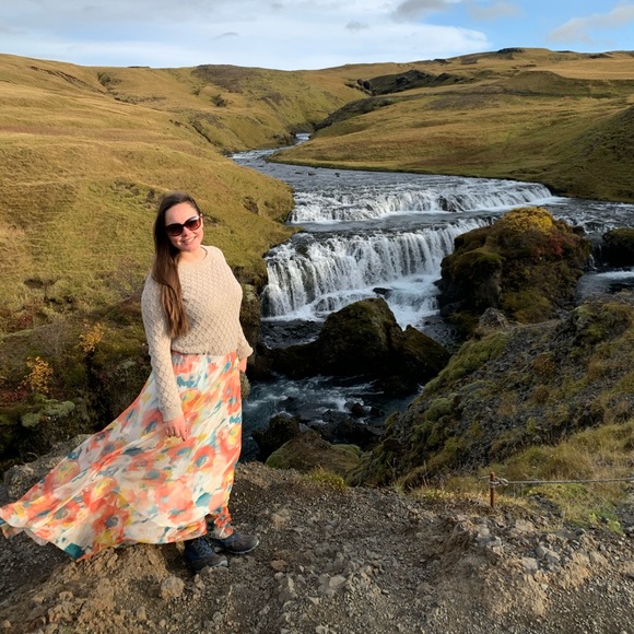 Chicwish ORANGE BLOSSOM WATERCOLOR MAXI SKIRT Sz M - Picture 8 of 8